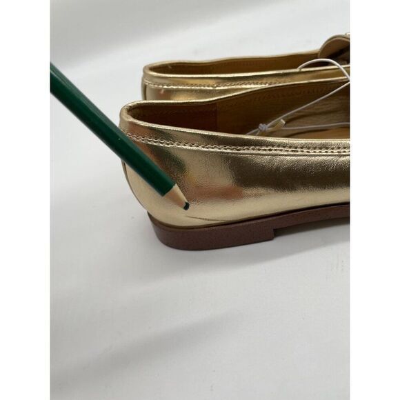 J. Crew Crew Cuts Girls Metallic Gold Horse Bit Loafers Flats Sz 5 Preppy Shool - Picture 12 of 12